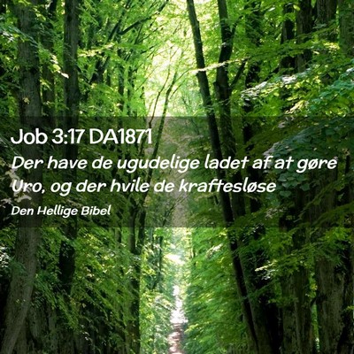 Picture 02 - Job 3:17 DA1871 - Der have de ugudelige ladet af at gøre Uro, og - Bible Verse Picture