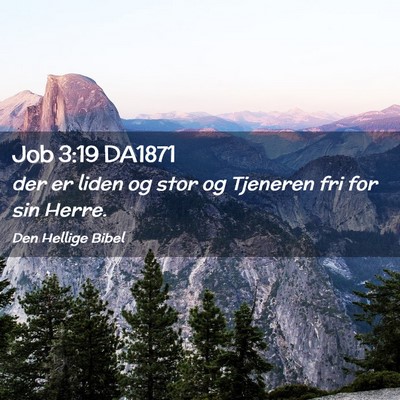 Picture 02 - Job 3:19 DA1871 - der er liden og stor og Tjeneren fri for sin - Bible Verse Picture
