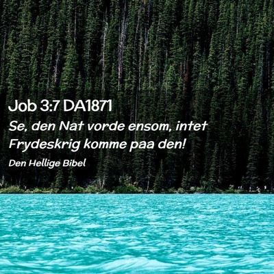 Picture 02 - Job 3:7 DA1871 - Se, den Nat vorde ensom, intet Frydeskrig komme - Bible Verse Picture
