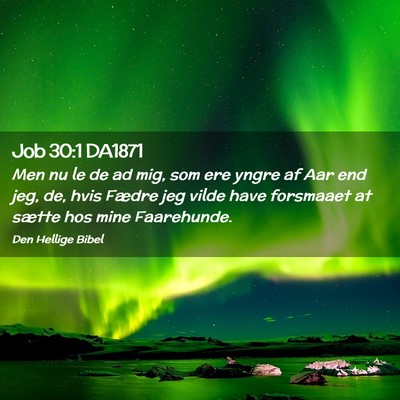 Picture 02 - Job 30:1 DA1871 - Men nu le de ad mig, som ere yngre af Aar end - Bible Verse Picture