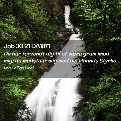 Picture 02 - Job 30:21 DA1871 - Du har forvendt dig til at være grum imod mig; - Bible Verse Picture