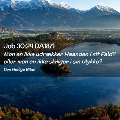 Picture 02 - Job 30:24 DA1871 - Mon en ikke udrækker Haanden i sit Fald? eller - Bible Verse Picture