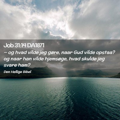 Picture 02 - Job 31:14 DA1871 - — og hvad vilde jeg gøre, naar Gud vilde - Bible Verse Picture