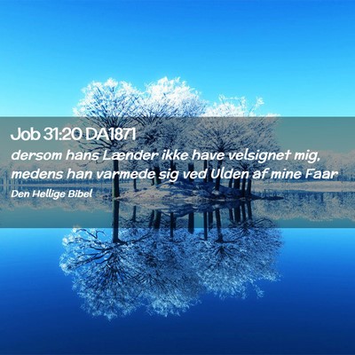 Picture 02 - Job 31:20 DA1871 - dersom hans Lænder ikke have velsignet mig, - Bible Verse Picture