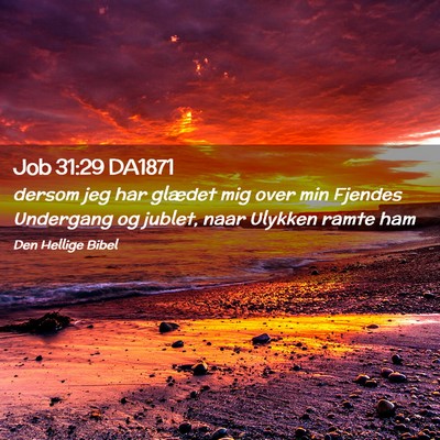Picture 02 - Job 31:29 DA1871 - dersom jeg har glædet mig over min Fjendes - Bible Verse Picture