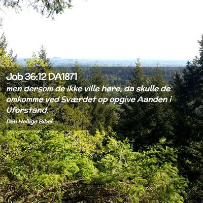 Picture 02 - Job 36:12 DA1871 - men dersom de ikke ville høre, da skulle de - Bible Verse Picture