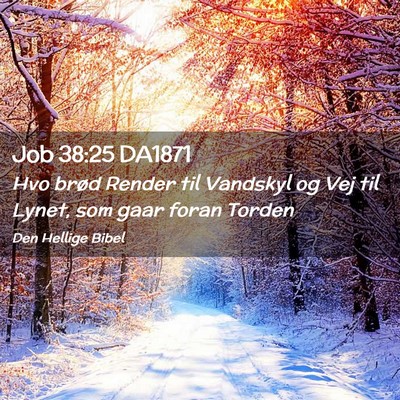 Picture 02 - Job 38:25 DA1871 - Hvo brød Render til Vandskyl og Vej til Lynet, - Bible Verse Picture