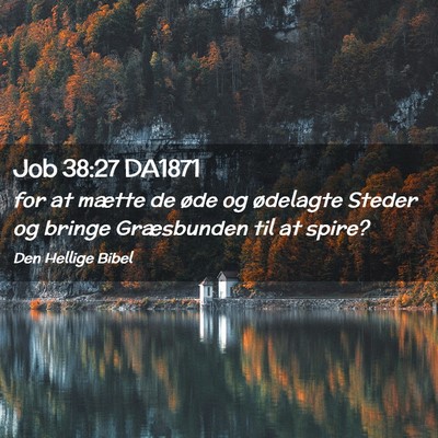 Picture 02 - Job 38:27 DA1871 - for at mætte de øde og ødelagte Steder og - Bible Verse Picture