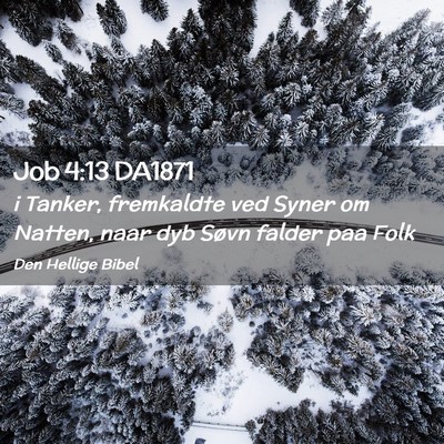 Picture 02 - Job 4:13 DA1871 - i Tanker, fremkaldte ved Syner om Natten, naar - Bible Verse Picture