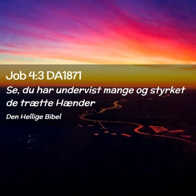 Picture 02 - Job 4:3 DA1871 - Se, du har undervist mange og styrket de trætte - Bible Verse Picture