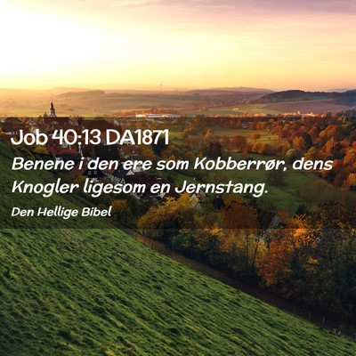 Picture 02 - Job 40:13 DA1871 - Benene i den ere som Kobberrør, dens Knogler - Bible Verse Picture