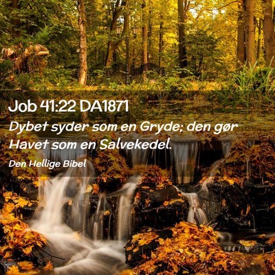 Picture 02 - Job 41:22 DA1871 - Dybet syder som en Gryde; den gør Havet som en - Bible Verse Picture