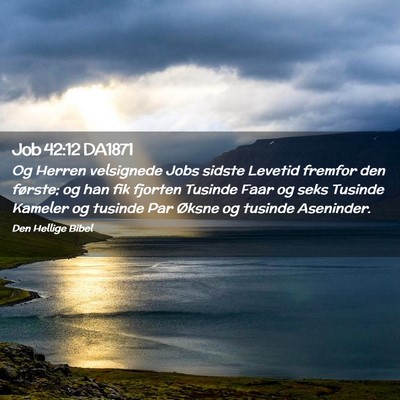 Picture 02 - Job 42:12 DA1871 - Og Herren velsignede Jobs sidste Levetid fremfor - Bible Verse Picture