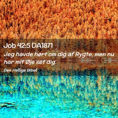 Picture 02 - Job 42:5 DA1871 - Jeg havde hørt om dig af Rygte, men nu har mit - Bible Verse Picture