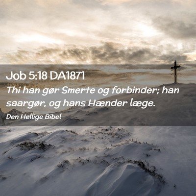 Picture 02 - Job 5:18 DA1871 - Thi han gør Smerte og forbinder; han saargør, - Bible Verse Picture