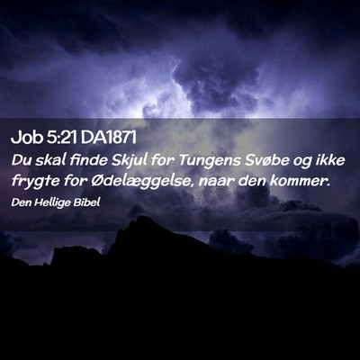 Picture 02 - Job 5:21 DA1871 - Du skal finde Skjul for Tungens Svøbe og ikke - Bible Verse Picture