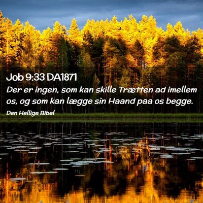 Picture 02 - Job 9:33 DA1871 - Der er ingen, som kan skille Trætten ad imellem - Bible Verse Picture