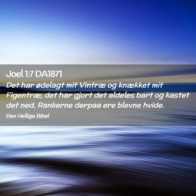 Picture 02 - Joel 1:7 DA1871 - Det har ødelagt mit Vintræ og knækket mit - Bible Verse Picture