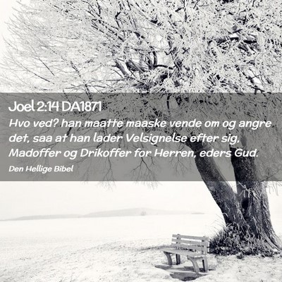 Picture 02 - Joel 2:14 DA1871 - Hvo ved? han maatte maaske vende om og angre det, - Bible Verse Picture