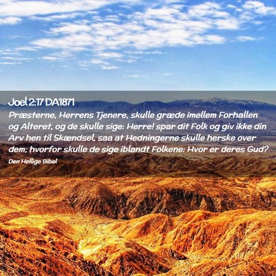 Picture 02 - Joel 2:17 DA1871 - Præsterne, Herrens Tjenere, skulle græde - Bible Verse Picture