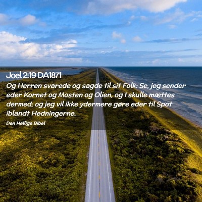 Picture 02 - Joel 2:19 DA1871 - Og Herren svarede og sagde til sit Folk: Se, jeg - Bible Verse Picture