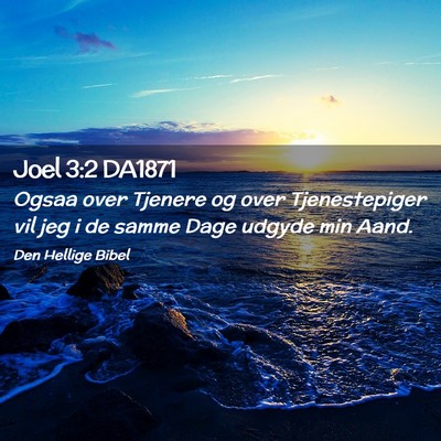 Picture 02 - Joel 3:2 DA1871 - Ogsaa over Tjenere og over Tjenestepiger vil jeg - Bible Verse Picture