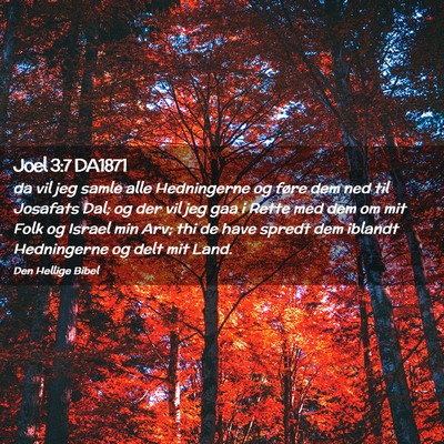 Picture 02 - Joel 3:7 DA1871 - da vil jeg samle alle Hedningerne og føre dem - Bible Verse Picture