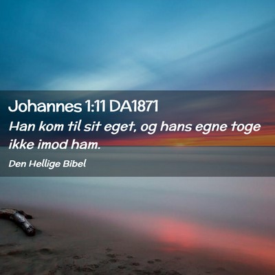 Picture 02 - Johannes 1:11 DA1871 - Han kom til sit eget, og hans egne toge ikke imod - Bible Verse Picture
