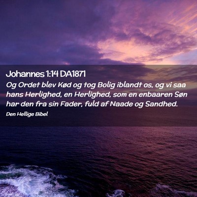 Picture 02 - Johannes 1:14 DA1871 - Og Ordet blev Kød og tog Bolig iblandt os, og vi - Bible Verse Picture