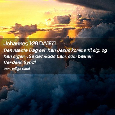 Picture 02 - Johannes 1:29 DA1871 - Den næste Dag ser han Jesus komme til sig, og - Bible Verse Picture