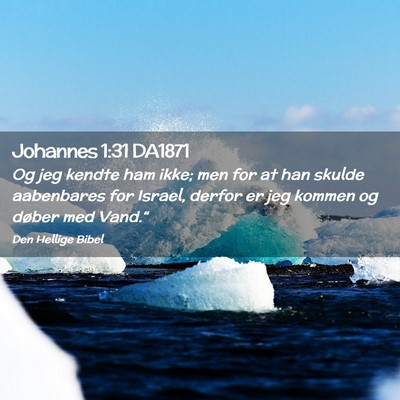 Picture 02 - Johannes 1:31 DA1871 - Og jeg kendte ham ikke; men for at han skulde - Bible Verse Picture