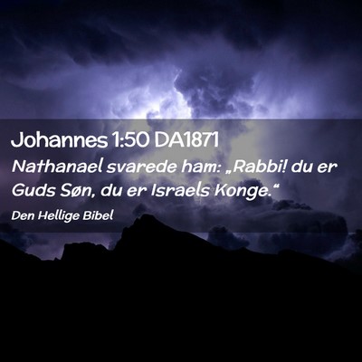 Picture 02 - Johannes 1:50 DA1871 - Nathanael svarede ham: „Rabbi! du er Guds Søn, - Bible Verse Picture