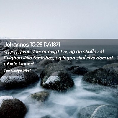 Picture 02 - Johannes 10:28 DA1871 - og jeg giver dem et evigt Liv, og de skulle i al - Bible Verse Picture