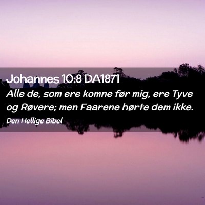 Picture 02 - Johannes 10:8 DA1871 - Alle de, som ere komne før mig, ere Tyve og - Bible Verse Picture