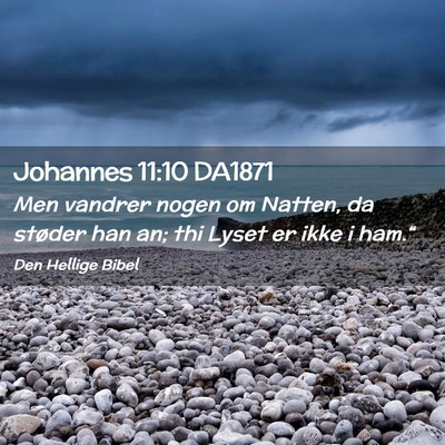 Picture 02 - Johannes 11:10 DA1871 - Men vandrer nogen om Natten, da støder han an; - Bible Verse Picture