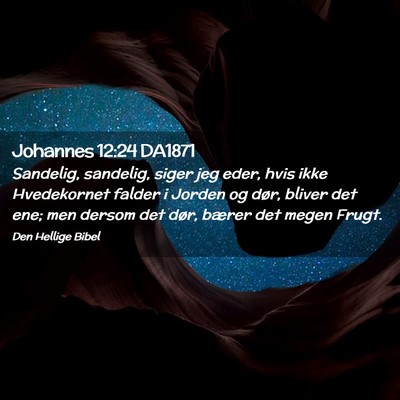 Picture 02 - Johannes 12:24 DA1871 - Sandelig, sandelig, siger jeg eder, hvis ikke - Bible Verse Picture
