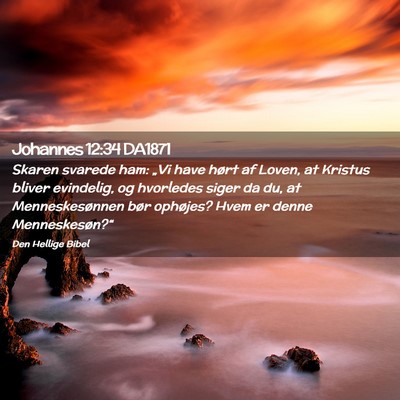Picture 02 - Johannes 12:34 DA1871 - Skaren svarede ham: „Vi have hørt af Loven, at - Bible Verse Picture