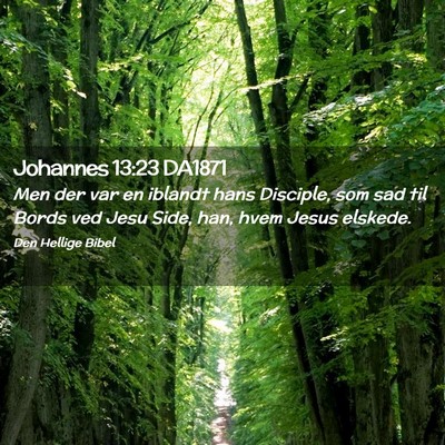 Picture 02 - Johannes 13:23 DA1871 - Men der var en iblandt hans Disciple, som sad til - Bible Verse Picture