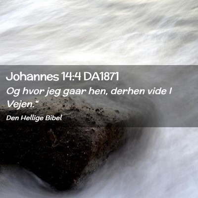 Picture 02 - Johannes 14:4 DA1871 - Og hvor jeg gaar hen, derhen vide I - Bible Verse Picture