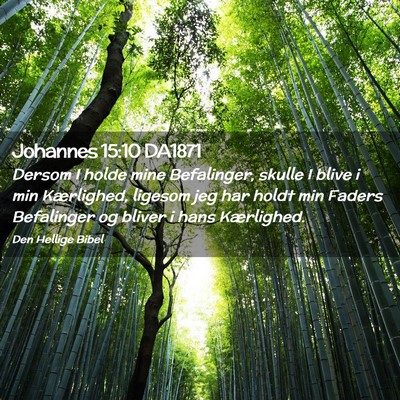 Picture 02 - Johannes 15:10 DA1871 - Dersom I holde mine Befalinger, skulle I blive i - Bible Verse Picture