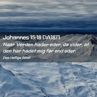Picture 02 - Johannes 15:18 DA1871 - Naar Verden hader eder, da vider, at den har - Bible Verse Picture