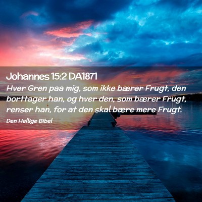Picture 02 - Johannes 15:2 DA1871 - Hver Gren paa mig, som ikke bærer Frugt, den - Bible Verse Picture