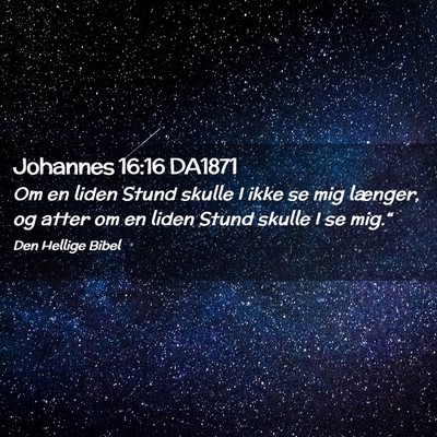 Picture 02 - Johannes 16:16 DA1871 - Om en liden Stund skulle I ikke se mig længer, - Bible Verse Picture