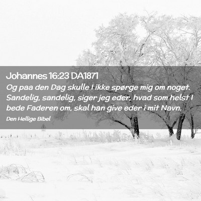Picture 02 - Johannes 16:23 DA1871 - Og paa den Dag skulle I ikke spørge mig om - Bible Verse Picture