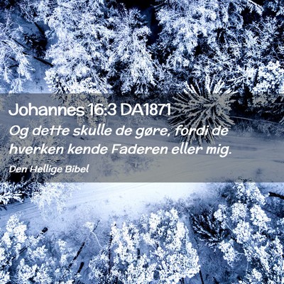 Picture 02 - Johannes 16:3 DA1871 - Og dette skulle de gøre, fordi de hverken kende - Bible Verse Picture