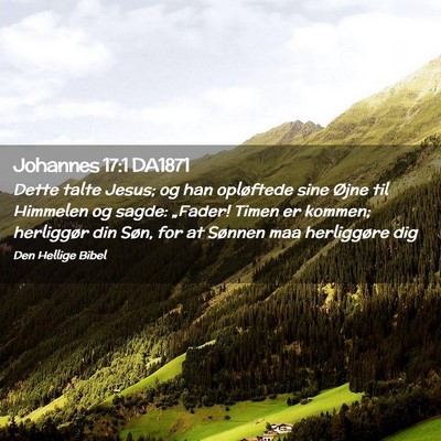 Picture 02 - Johannes 17:1 DA1871 - Dette talte Jesus; og han opløftede sine Øjne - Bible Verse Picture