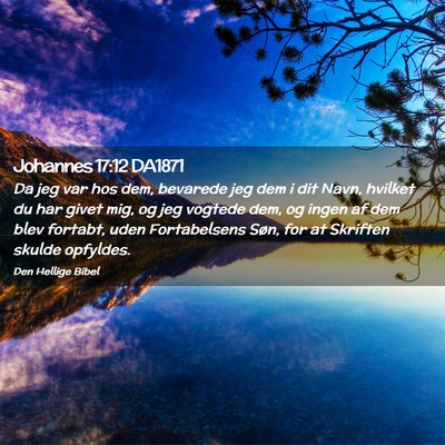 Picture 02 - Johannes 17:12 DA1871 - Da jeg var hos dem, bevarede jeg dem i dit Navn, - Bible Verse Picture