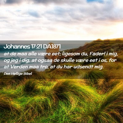 Picture 02 - Johannes 17:21 DA1871 - at de maa alle være eet; ligesom du, Fader! i - Bible Verse Picture