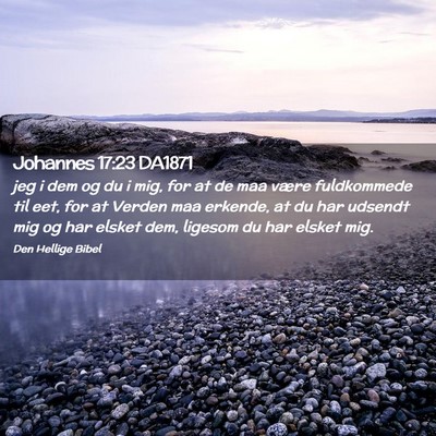 Picture 02 - Johannes 17:23 DA1871 - jeg i dem og du i mig, for at de maa være - Bible Verse Picture
