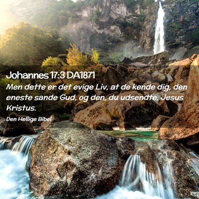 Picture 02 - Johannes 17:3 DA1871 - Men dette er det evige Liv, at de kende dig, den - Bible Verse Picture